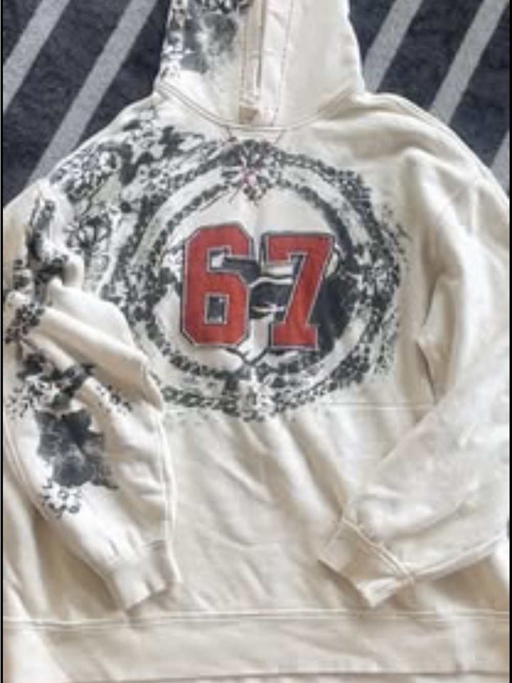 We The Free Cream Hoodie with Red '67' Chest Graphic